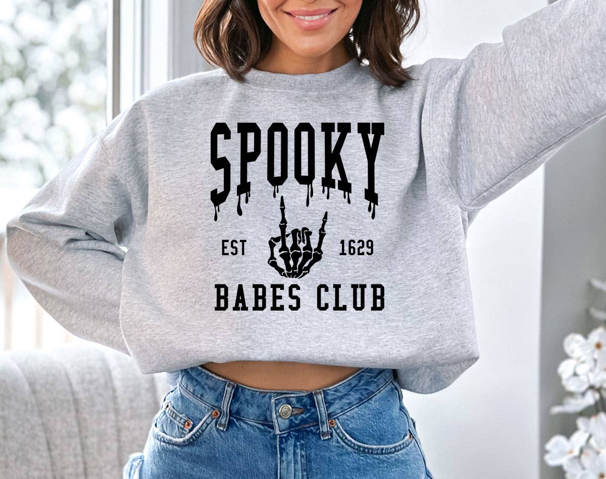 Spooky Babes Club Halloween - Adult & Kids T-Shirts, Sweatshirts & Hoodies apparel design preview 1