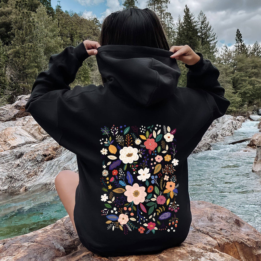 Flower Field, Whimsical Colorful Floral - Adult & Kids T-Shirts, Sweatshirts & Hoodies apparel design preview 1