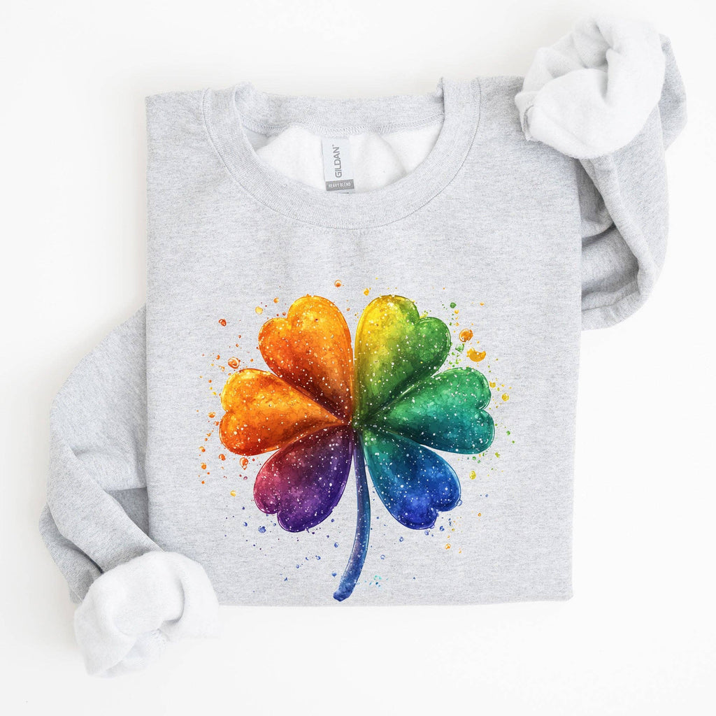 Watercolor Shamrock Lucky Irish St Patrick's Day - Adult & Kids T-Shirts, Sweatshirts & Hoodies apparel design preview 1