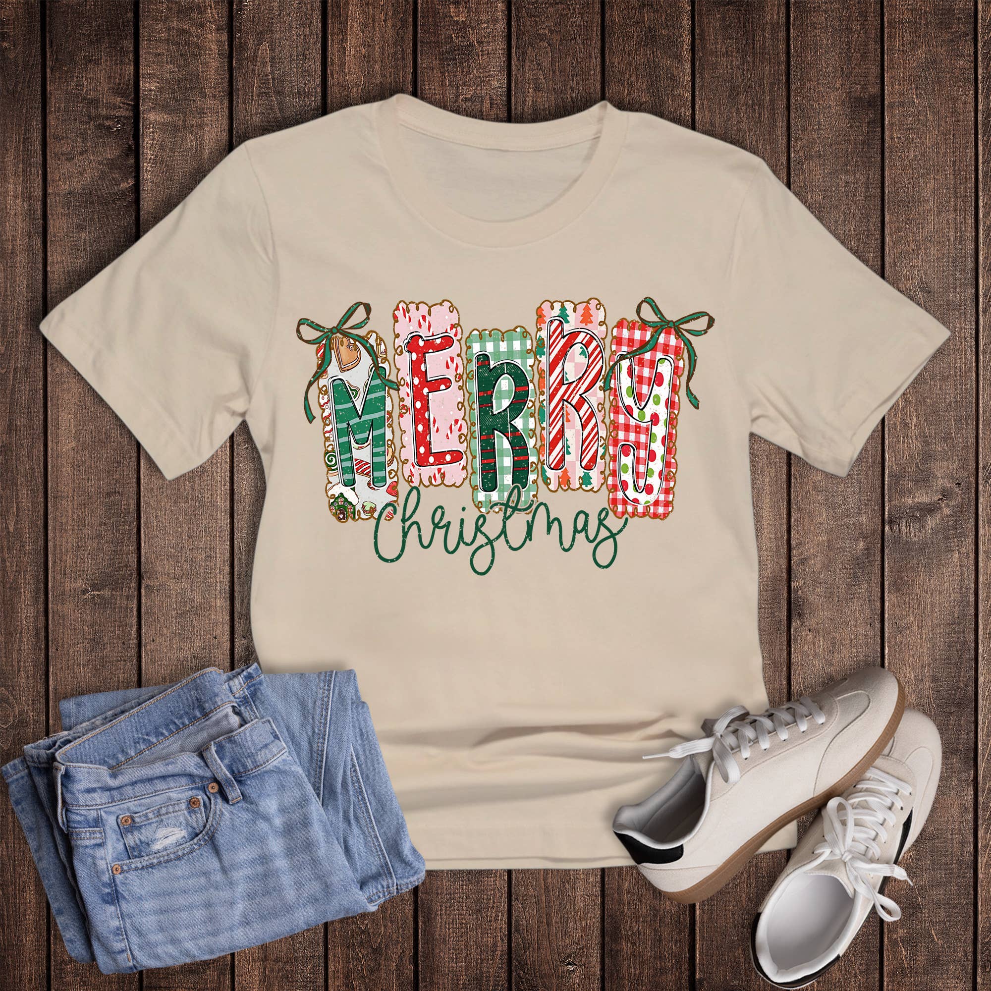 Christmas Merry Tags Graphic - Adult & Kids T-Shirts, Sweatshirts & Hoodies apparel design preview 1