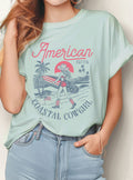 American Coastal Cowgirl Graphic - Adult & Kids T-Shirts, Sweatshirts & Hoodies apparel design preview 1