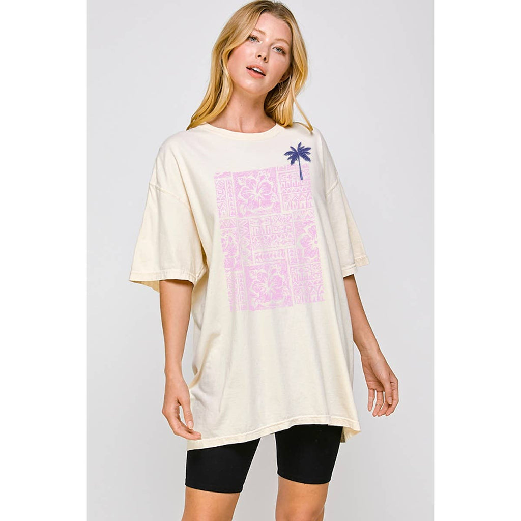 Palmtree Embroidery Vintage Graphic Oversized - Adult & Kids T-Shirts, Sweatshirts & Hoodies apparel design preview 1
