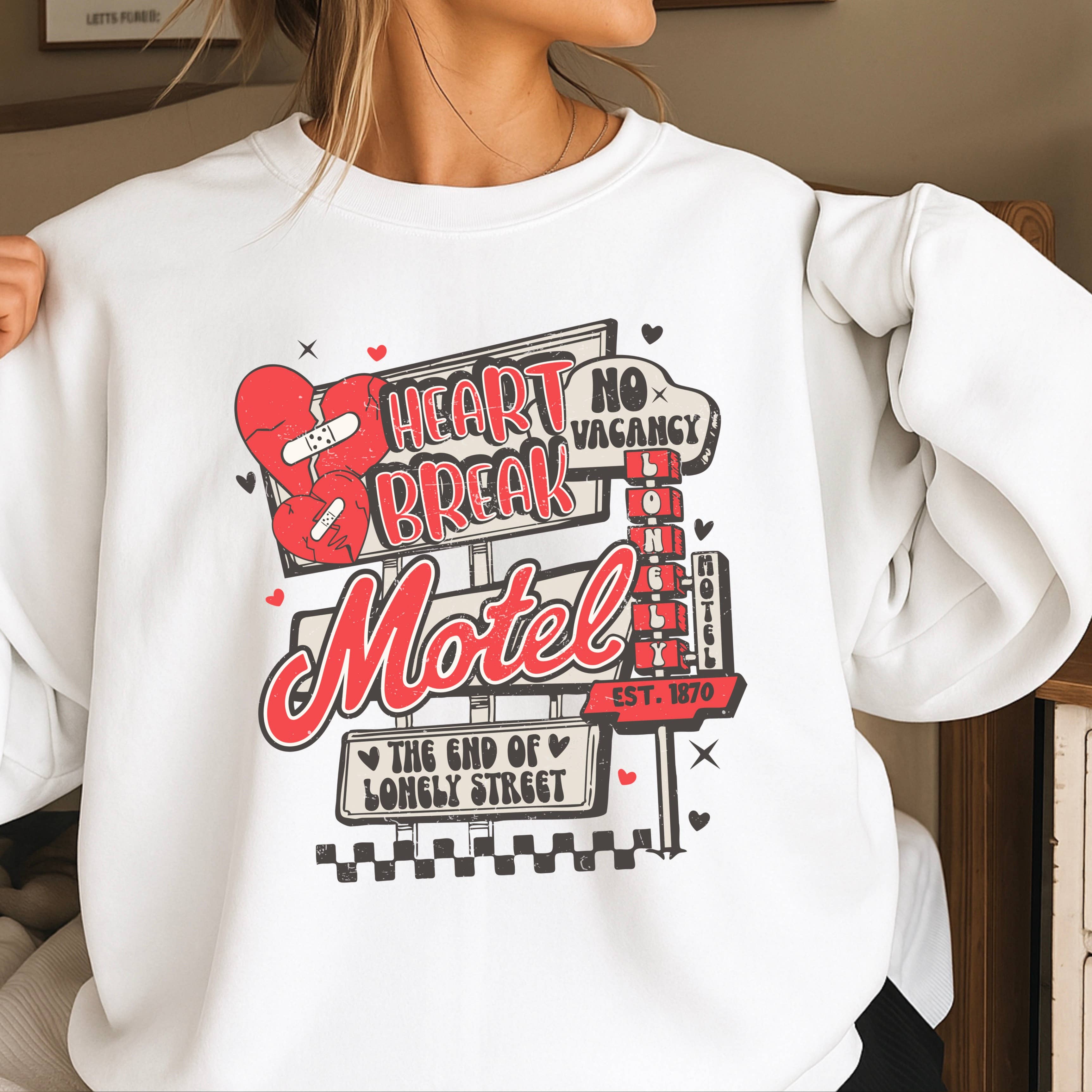 Heart Break Motel Western Valentine Gildan Brand - Adult & Kids T-Shirts, Sweatshirts & Hoodies apparel design preview 1