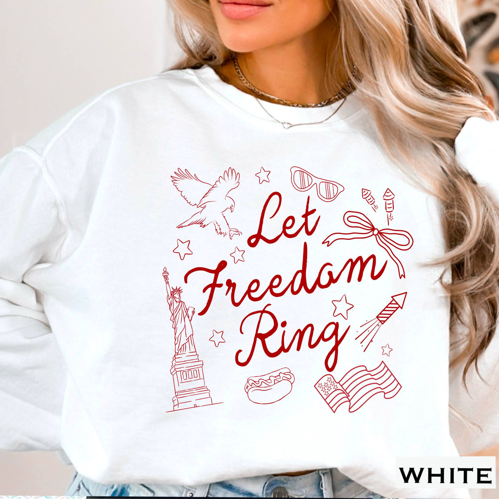 Let Freedom Ring July 4th Patriotic - Adult & Kids T-Shirts, Sweatshirts & Hoodies apparel design preview 1