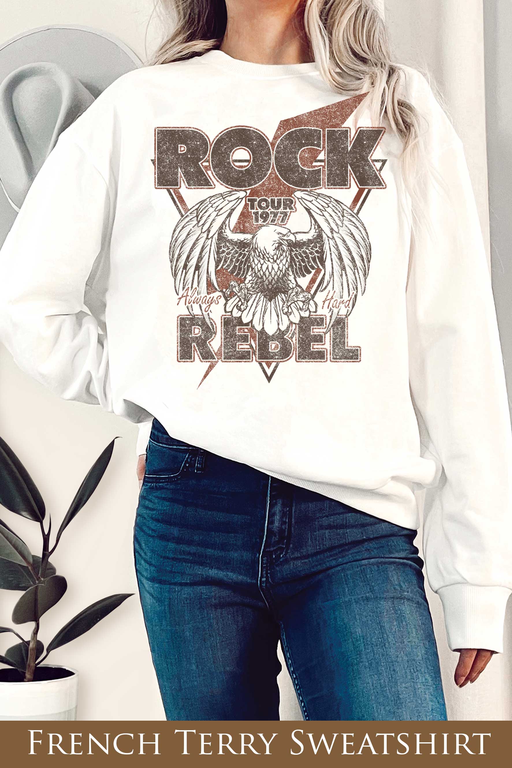 Rock Rebel Thunder Eagle Graphix Terry - Adult & Kids T-Shirts, Sweatshirts & Hoodies apparel design preview 1