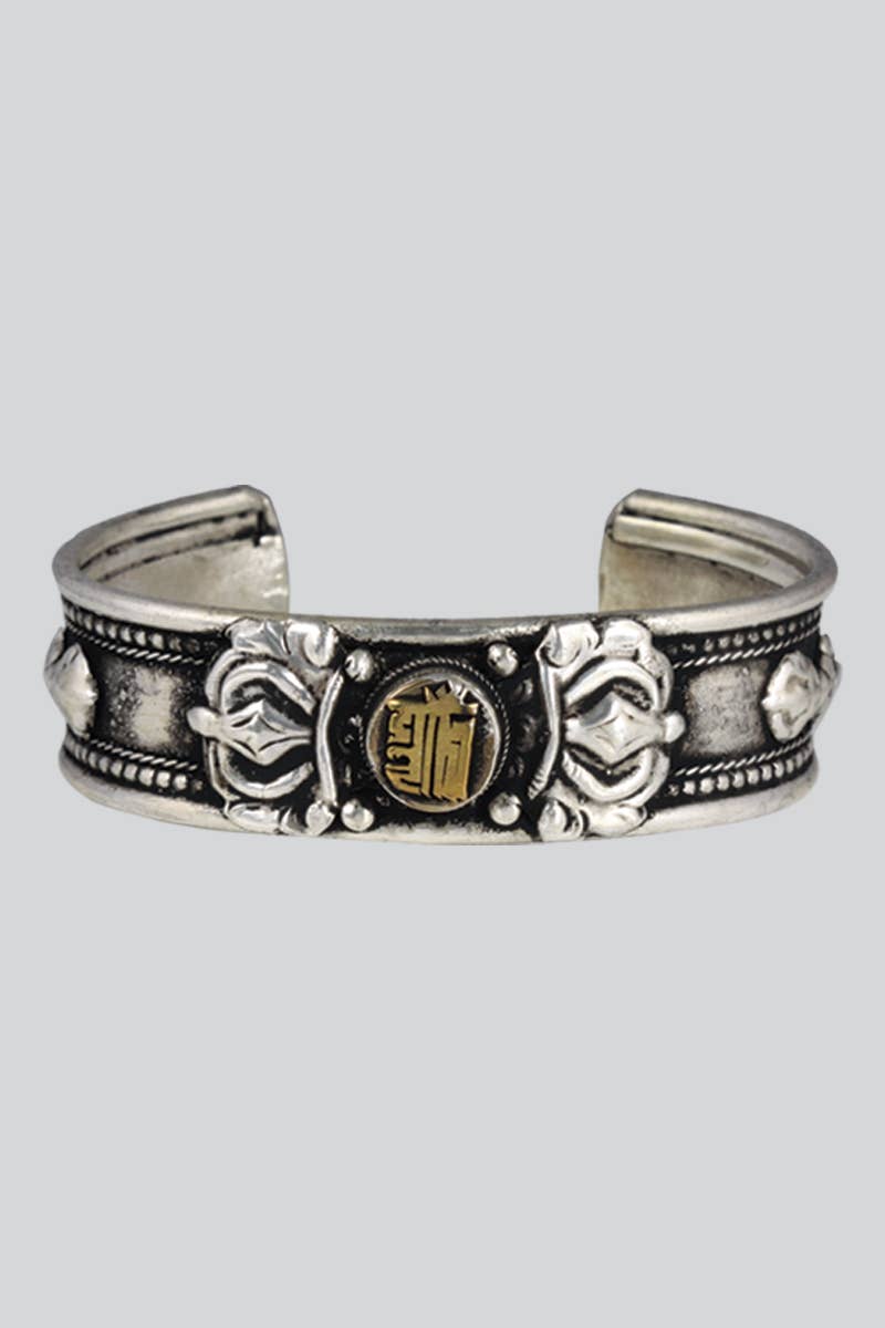 Kala Chakra White Metal Bracelet (MBR-09) - Adult & Kids T-Shirts, Sweatshirts & Hoodies apparel design preview 1
