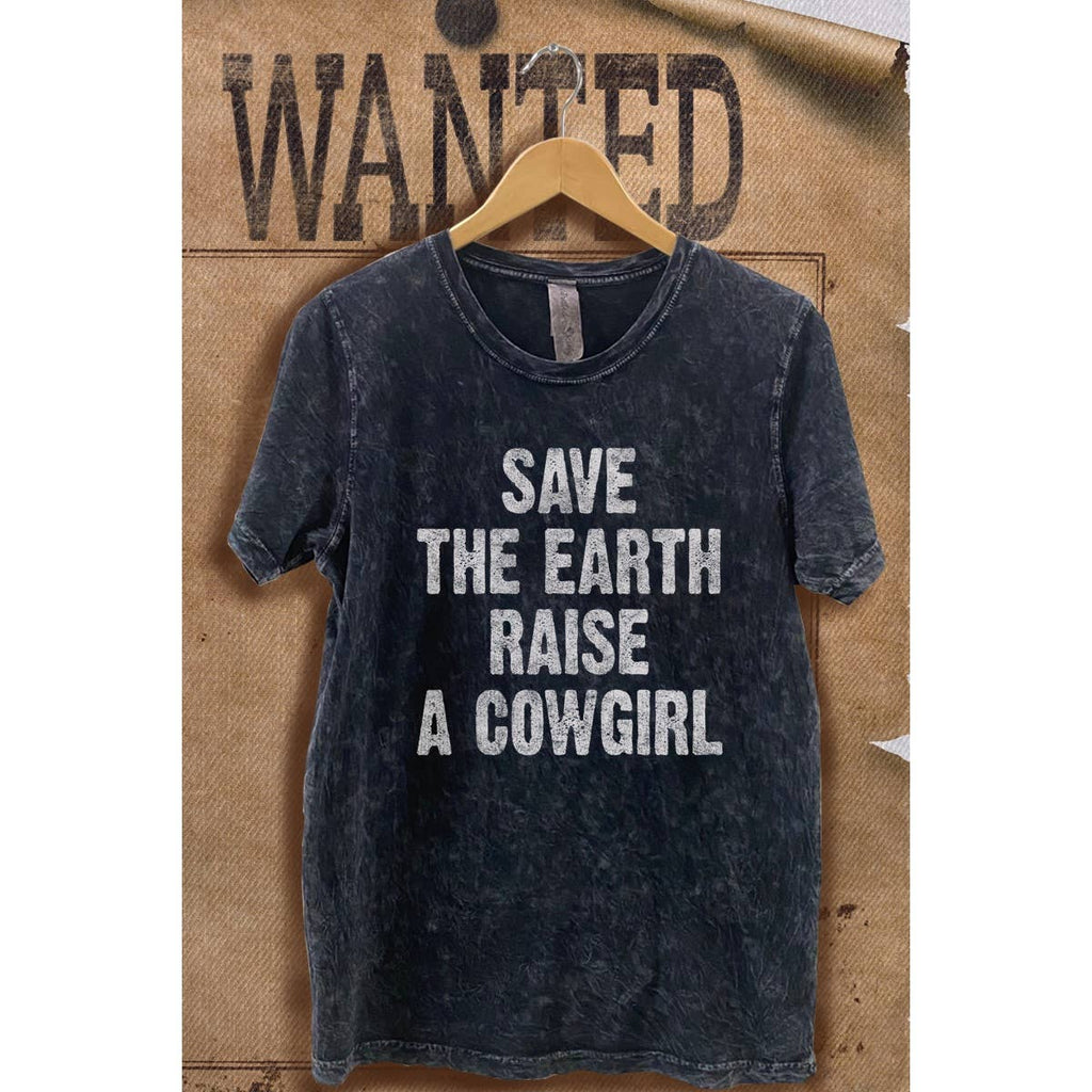 Save the Earth Raise A Cow Girl Mineral Wash Vintage - Adult & Kids T-Shirts, Sweatshirts & Hoodies apparel design preview 1