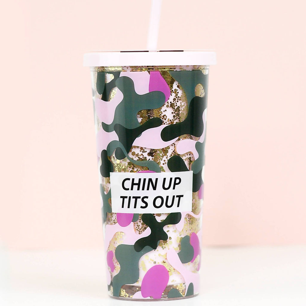Chin Up Tits Out Tumbler with Straw - Adult & Kids T-Shirts, Sweatshirts & Hoodies apparel design preview 1