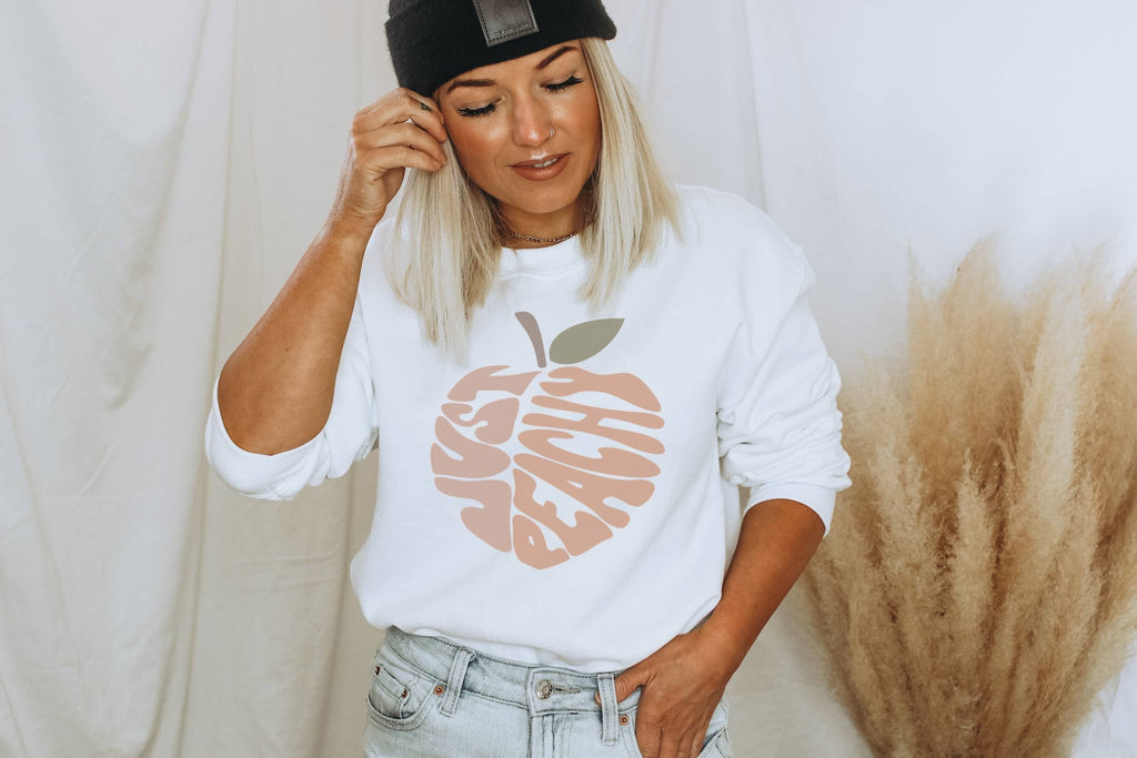 Just Peachy Crew Neck - Adult & Kids T-Shirts, Sweatshirts & Hoodies apparel design preview 1