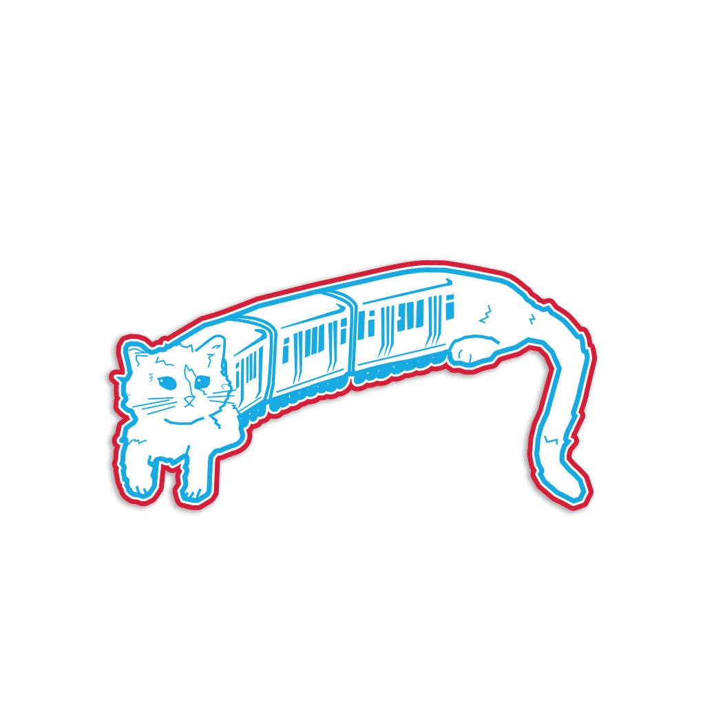 El Cat Train Die-Cut Sticker - Adult & Kids T-Shirts, Sweatshirts & Hoodies apparel design preview 1