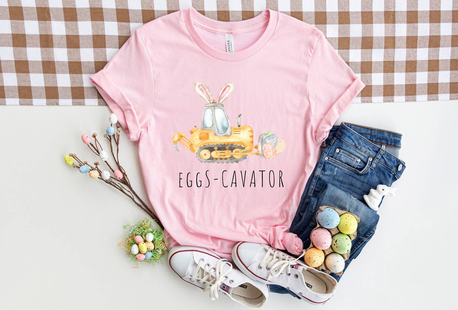 Easter Eggs-Cavator - Adult & Kids T-Shirts, Sweatshirts & Hoodies apparel design preview 1