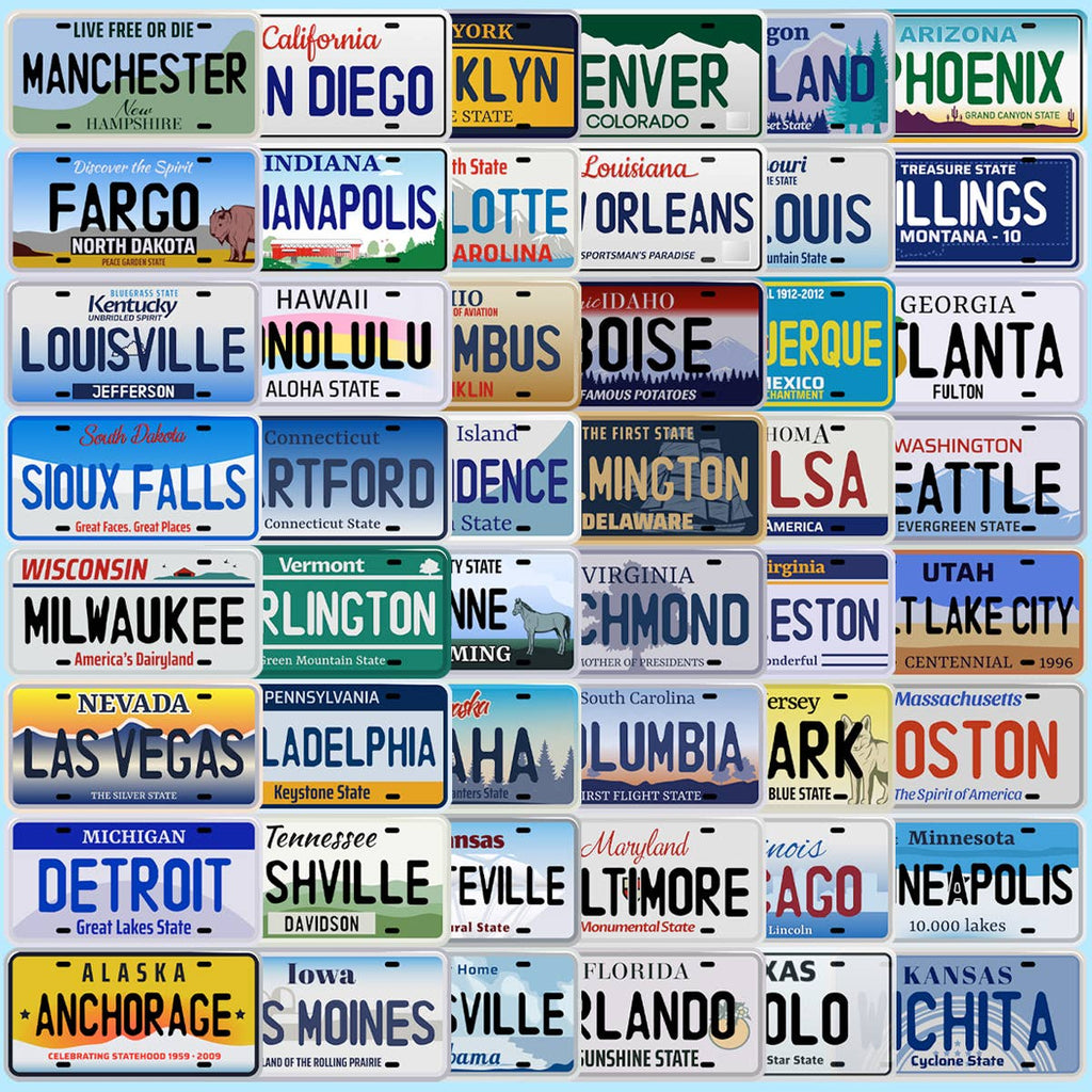 Personalized License Plate Sticker Decal, Custom City - Adult & Kids T-Shirts, Sweatshirts & Hoodies apparel design preview 1