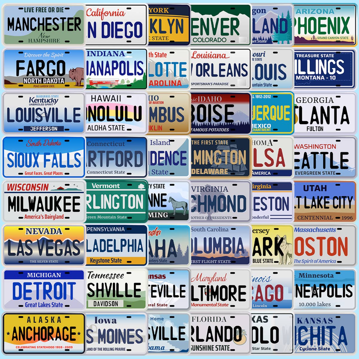 Personalized License Plate Sticker Decal, Custom City - Adult & Kids T-Shirts, Sweatshirts & Hoodies apparel design preview 1