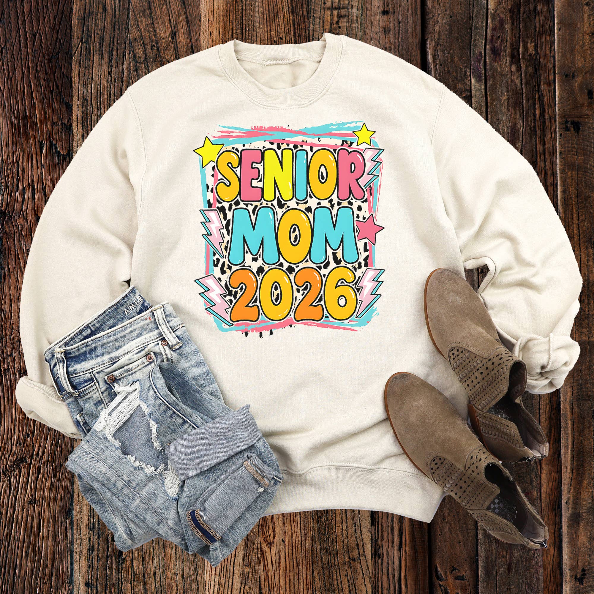 Cheetah Bright Senior Mom 2026 - Adult & Kids T-Shirts, Sweatshirts & Hoodies apparel design preview 1
