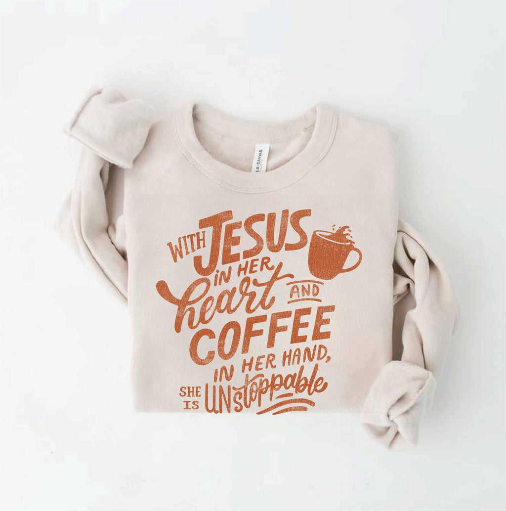 With Jesus in Her Heart - Adult & Kids T-Shirts, Sweatshirts & Hoodies apparel design preview 1