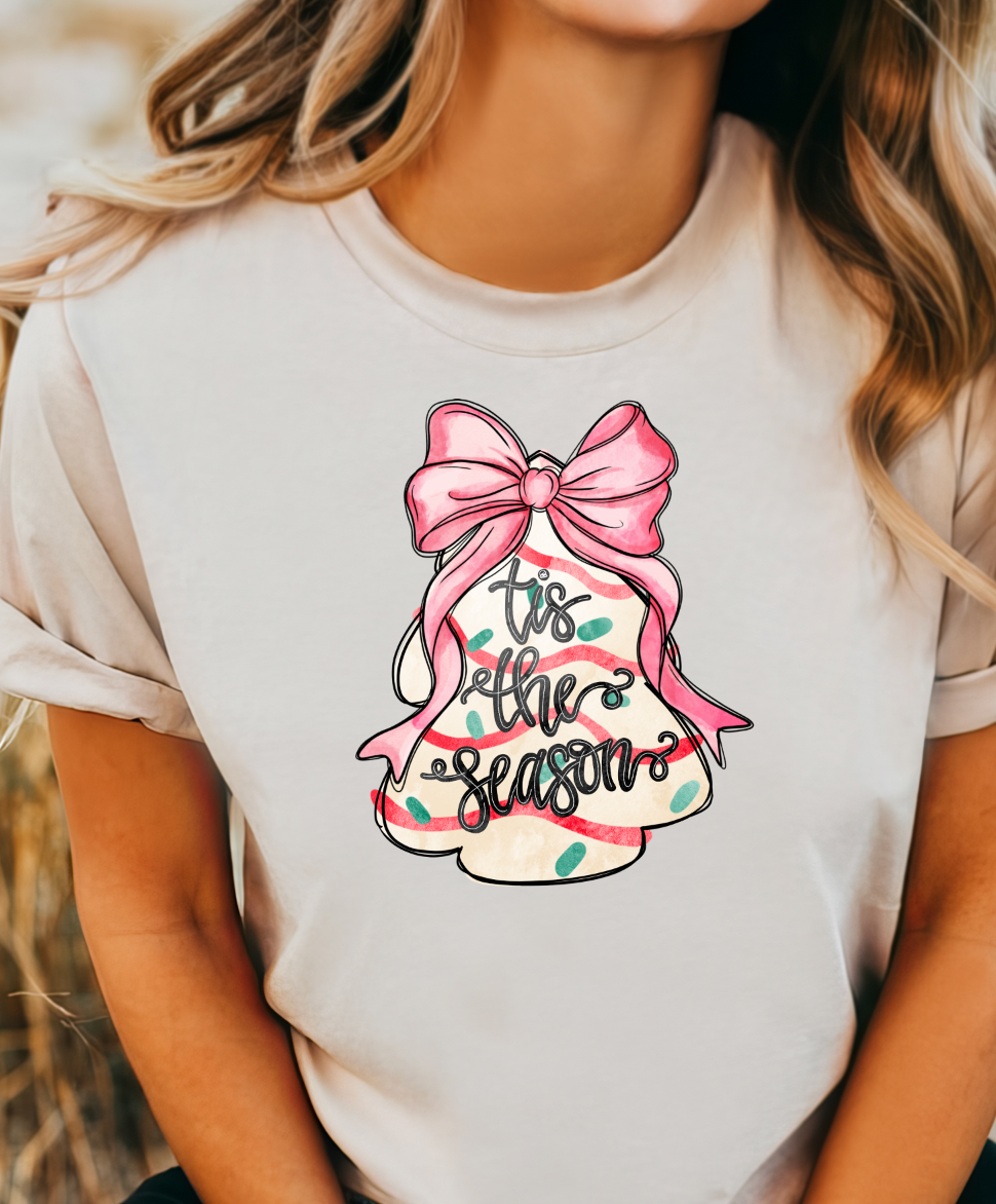 Tis the Season Tree Bow Christmas or - Adult & Kids T-Shirts, Sweatshirts & Hoodies apparel design preview 1