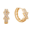 14K Gold-Dipped Cz Paved Two-Line Huggie Earring - Adult & Kids T-Shirts, Sweatshirts & Hoodies apparel design preview 1