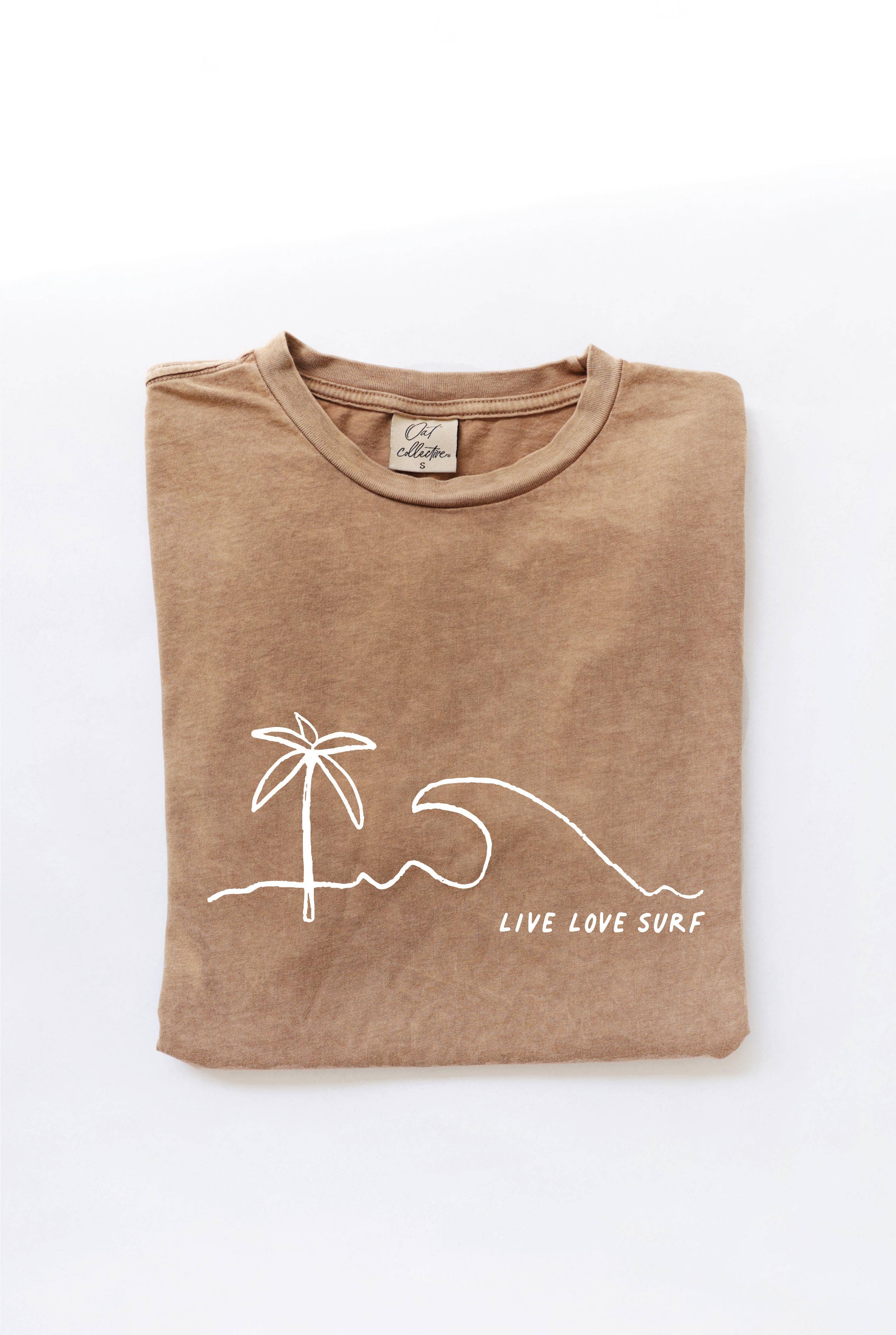Live Love Surf Mineral Washed Graphic Top - Adult & Kids T-Shirts, Sweatshirts & Hoodies apparel design preview 1