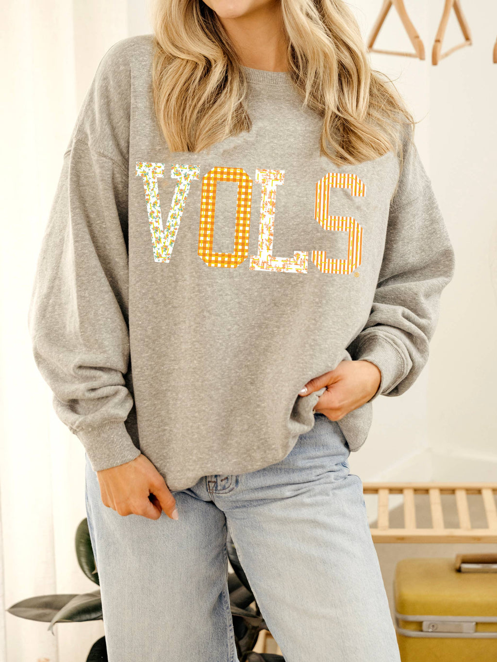 Tennessee Vols Quilted Puff Ink Ash Gray Thrifted - Adult & Kids T-Shirts, Sweatshirts & Hoodies apparel design preview 1