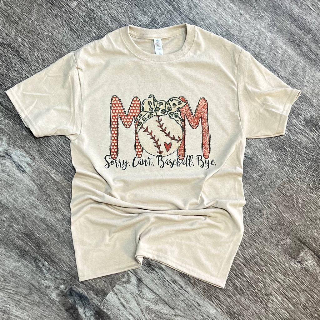 Mom Sorry Can'T Baseball Bye On Sand - Adult & Kids T-Shirts, Sweatshirts & Hoodies apparel design preview 1