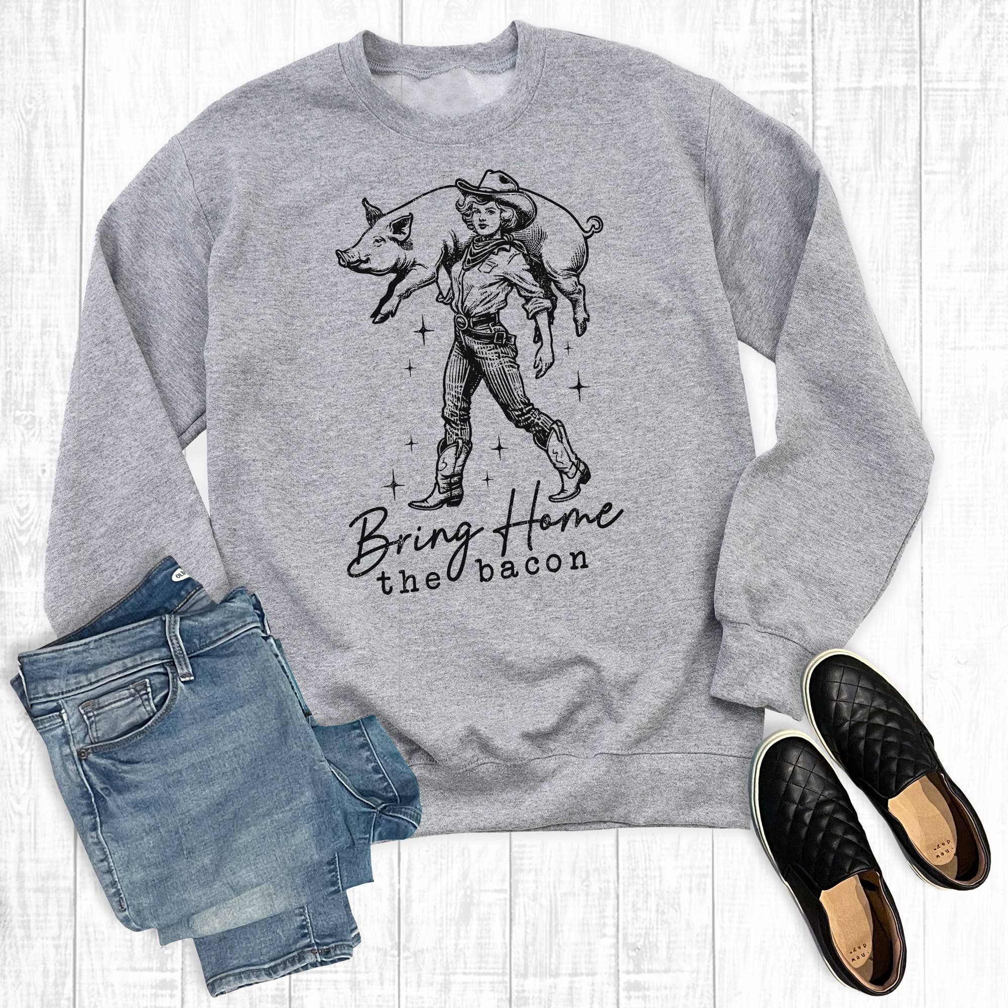 Western Bring Home the Bacon - Adult & Kids T-Shirts, Sweatshirts & Hoodies apparel design preview 1