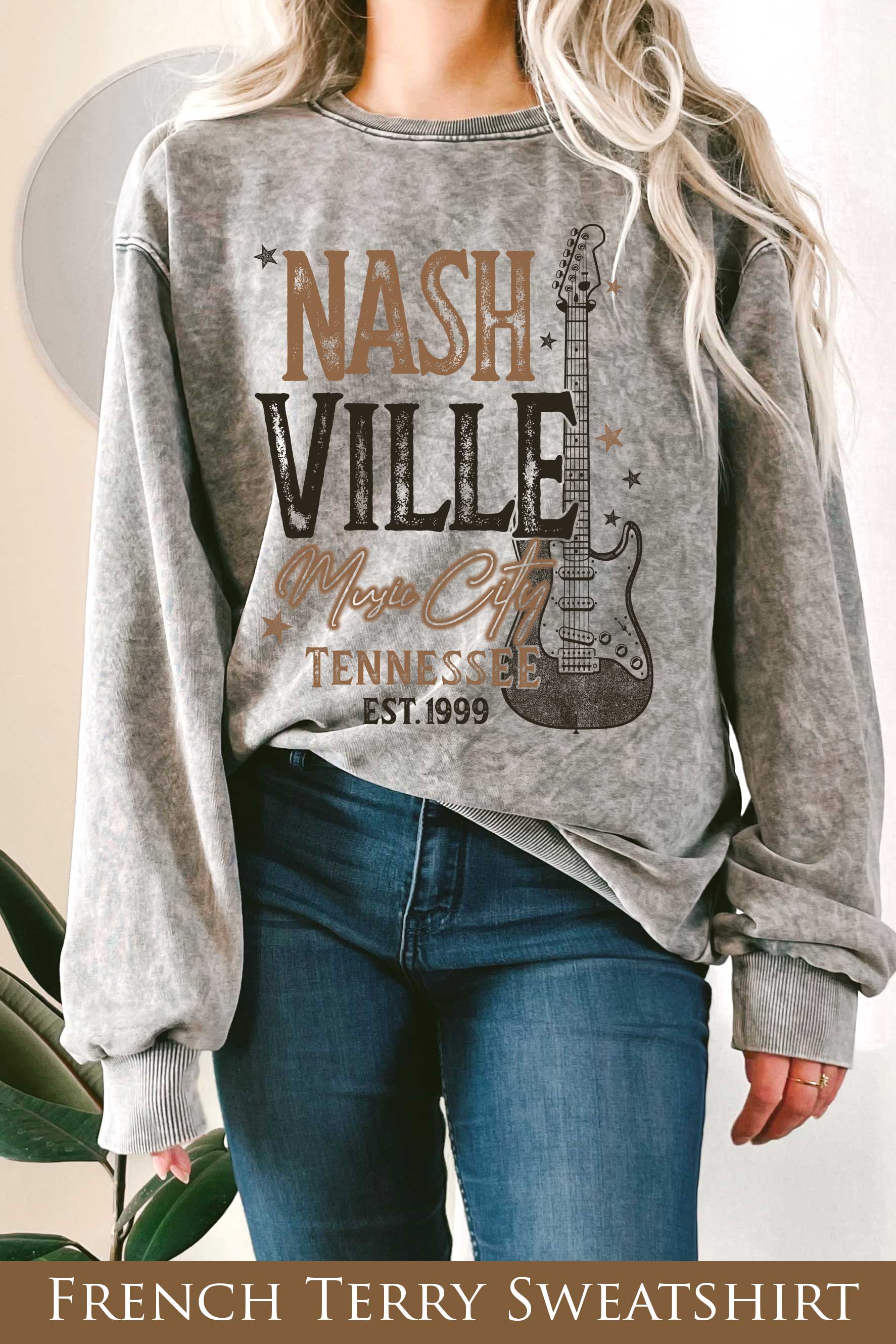 Nashville Music City Mineral Graphix Terry - Adult & Kids T-Shirts, Sweatshirts & Hoodies apparel design preview 1