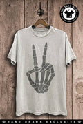 Skull Hand Peace Sign Graphic Top - Adult & Kids T-Shirts, Sweatshirts & Hoodies apparel design preview 1