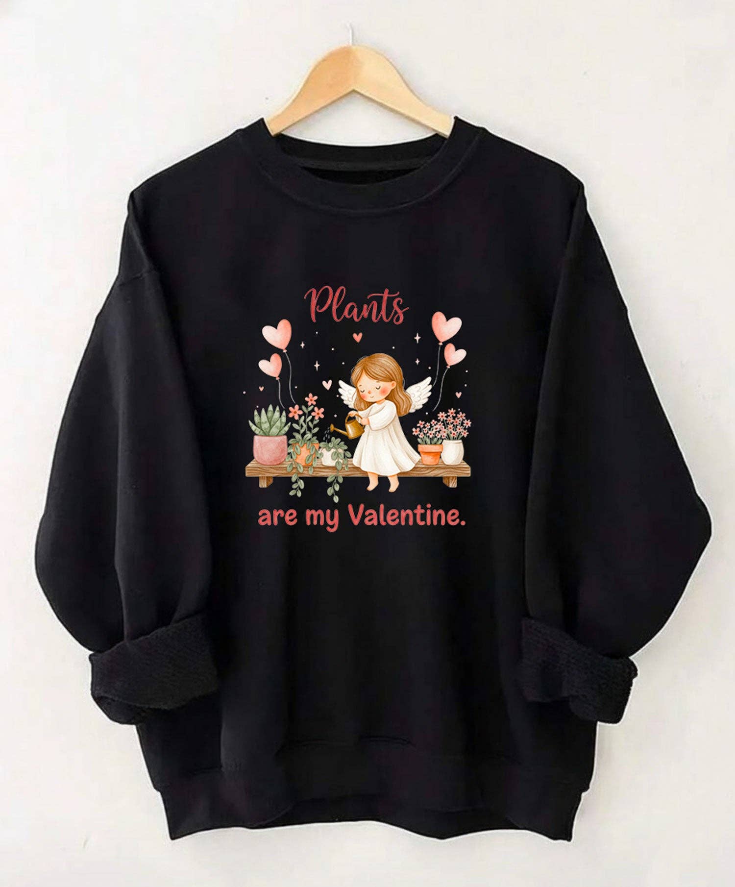 Plants Are My Valentine Valentine'S Day Plant Lover - Adult & Kids T-Shirts, Sweatshirts & Hoodies apparel design preview 1