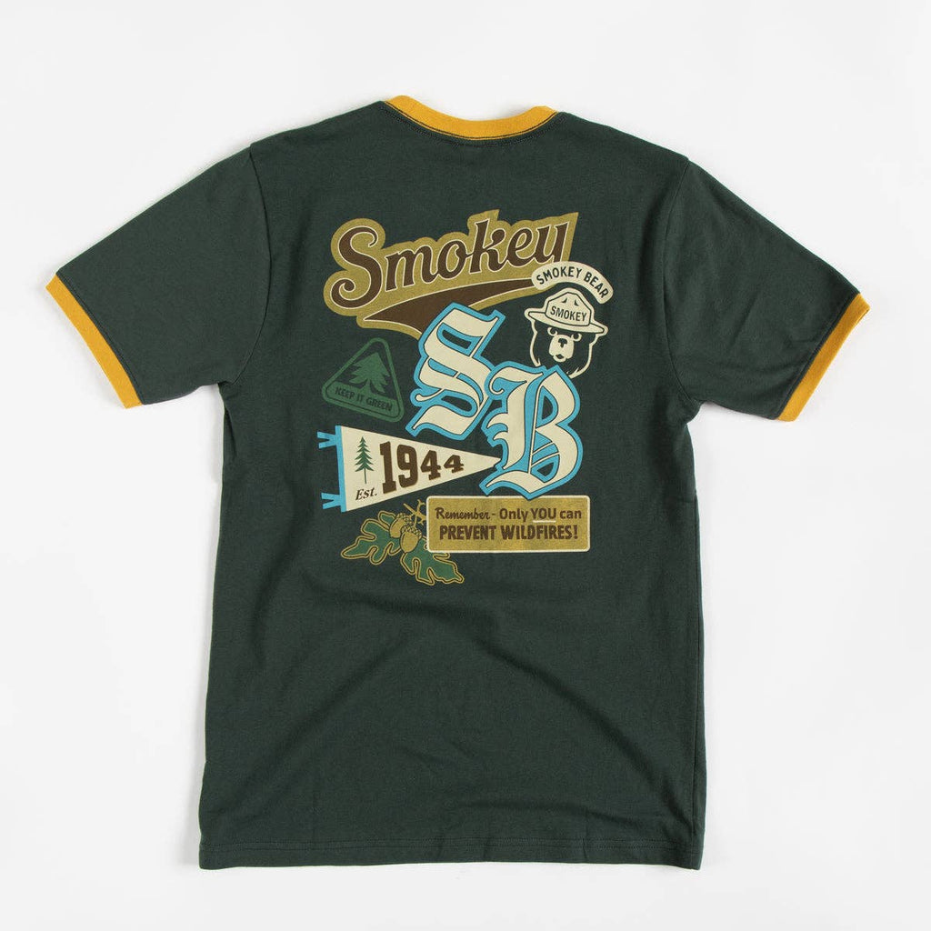 Smokey Bear Emblems Unisex Short Sleeve Ringer - Adult & Kids T-Shirts, Sweatshirts & Hoodies apparel design preview 1