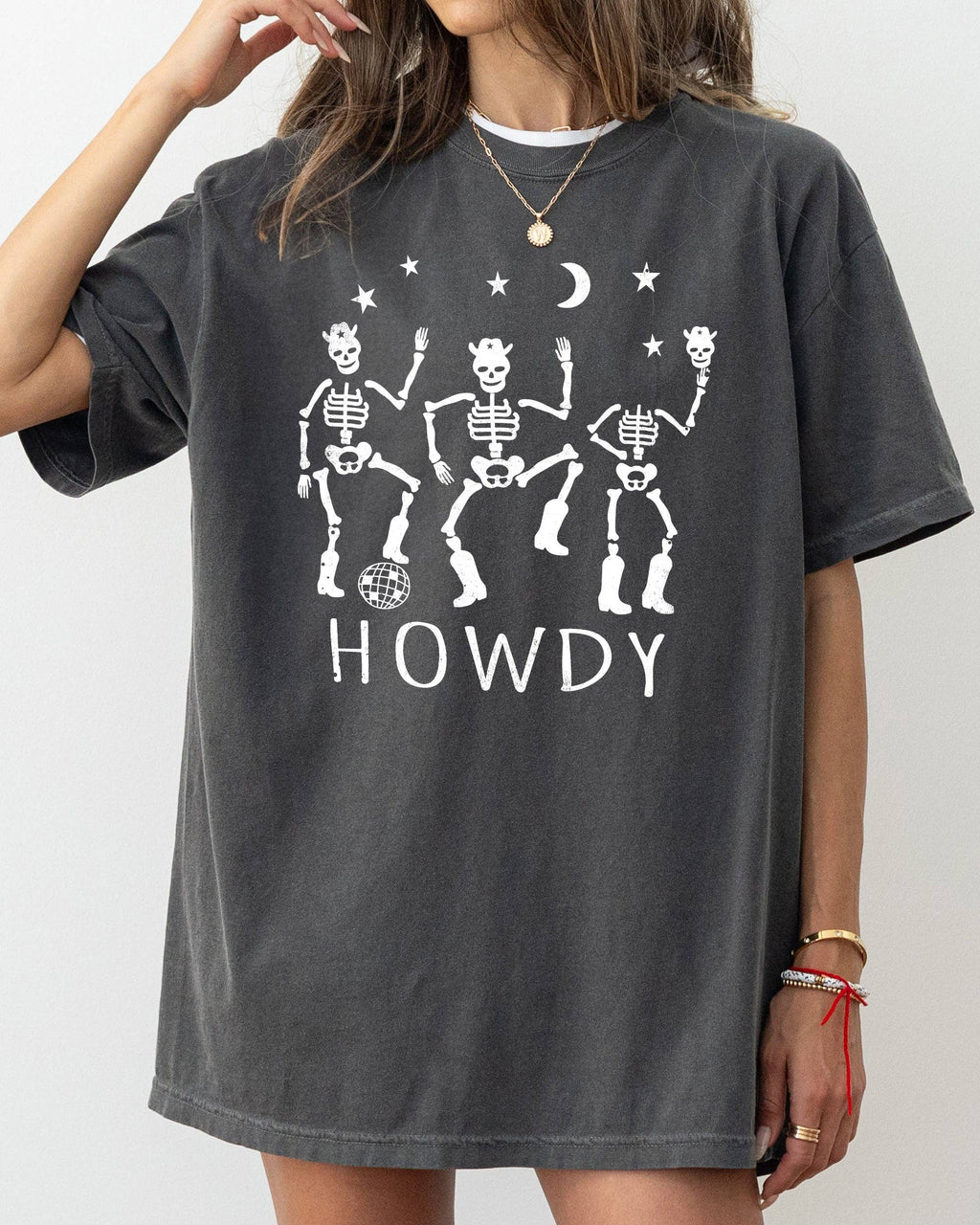 Dancing Skeletons, Howdy, Spooky, Ghost, Halloween - Adult & Kids T-Shirts, Sweatshirts & Hoodies apparel design preview 1