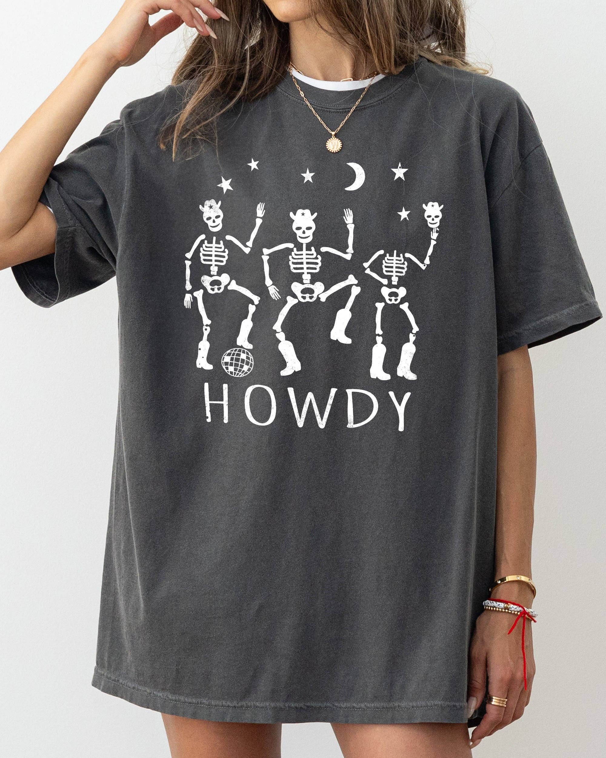 Dancing Skeletons, Howdy, Spooky, Ghost, Halloween - Adult & Kids T-Shirts, Sweatshirts & Hoodies apparel design preview 1