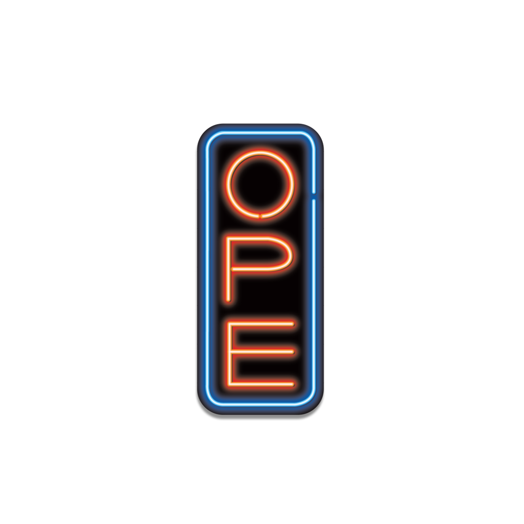 Ope Neon Sign Die-Cut Sticker - Adult & Kids T-Shirts, Sweatshirts & Hoodies apparel design preview 1