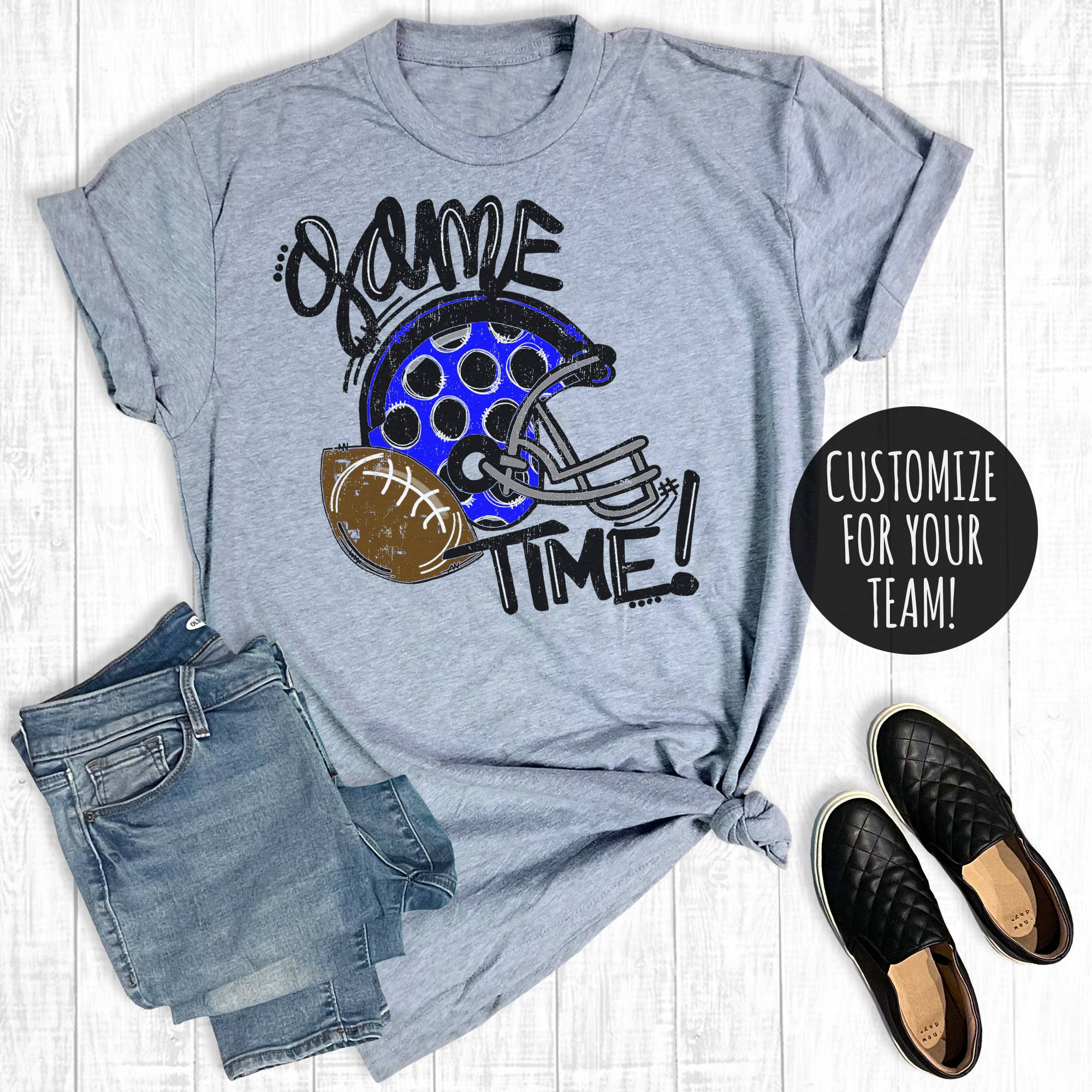 Custom Football Game Time Graphic - Adult & Kids T-Shirts, Sweatshirts & Hoodies apparel design preview 1