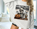 Just Waiting For Halloween Funny Skeleton - Adult & Kids T-Shirts, Sweatshirts & Hoodies apparel design preview 1
