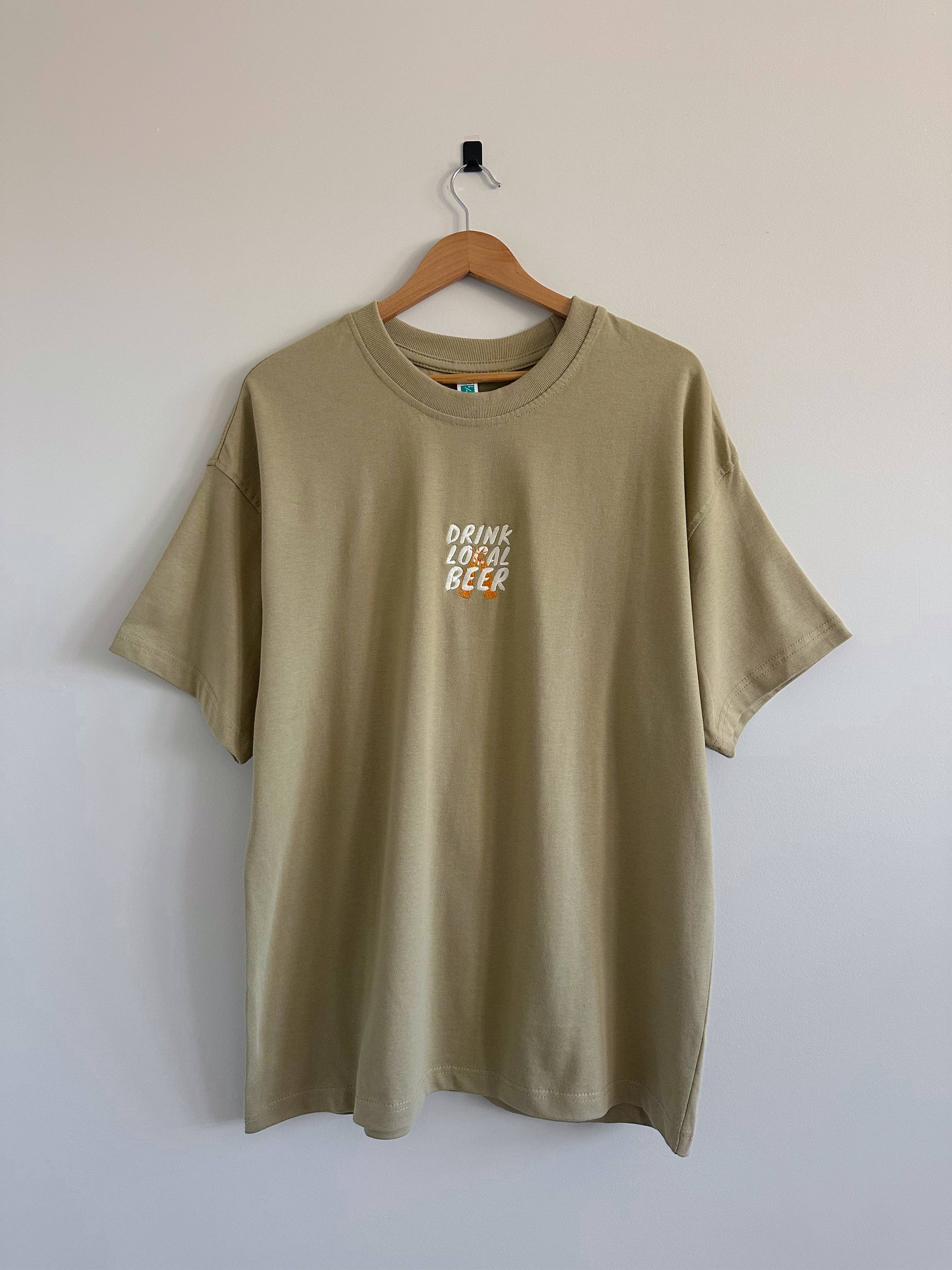 Drink Local Beer Moss Gray - Adult & Kids T-Shirts, Sweatshirts & Hoodies apparel design preview 1