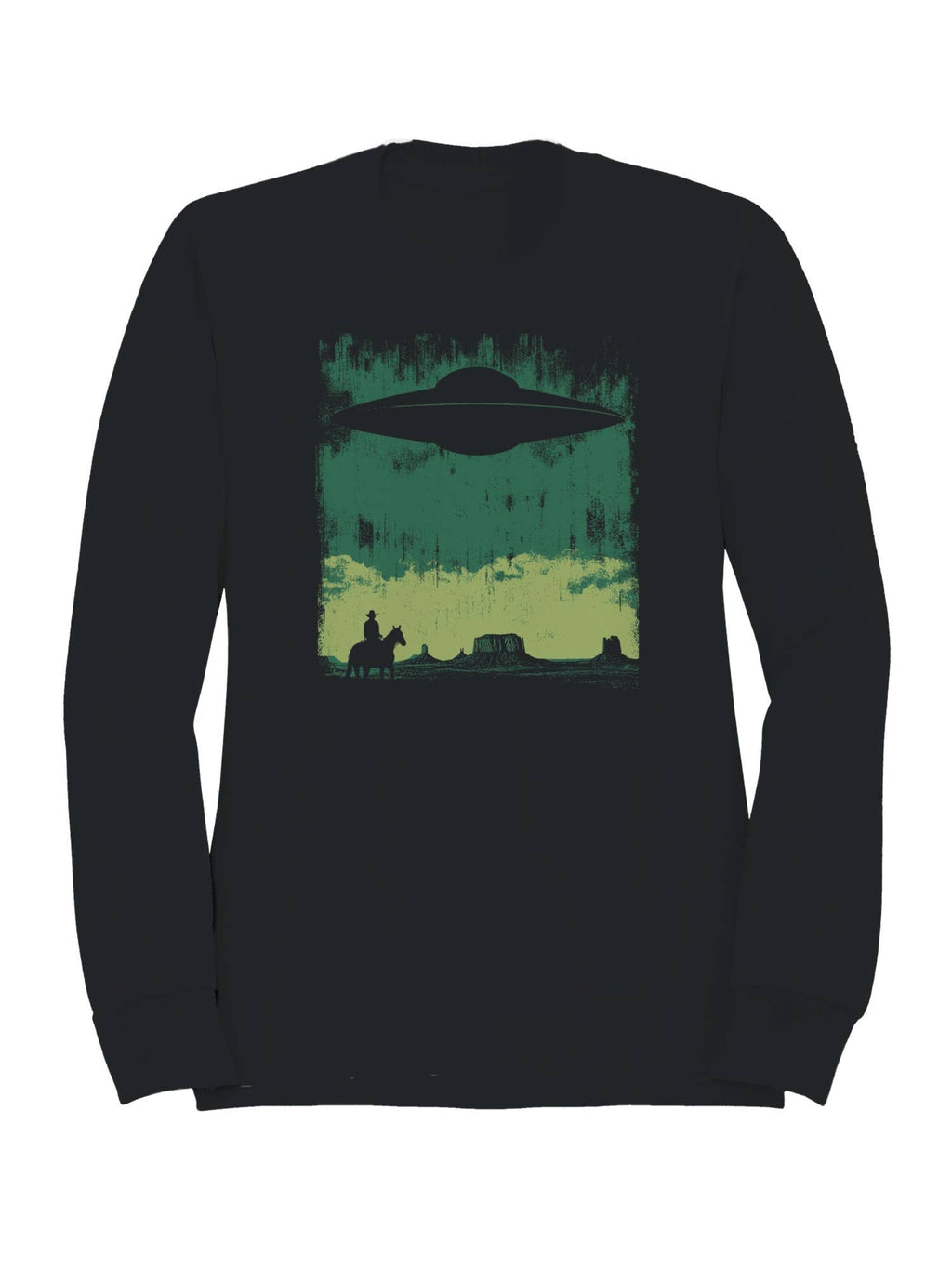 Cowboy and Ufo Desert Encounter Men's - Adult & Kids T-Shirts, Sweatshirts & Hoodies apparel design preview 1