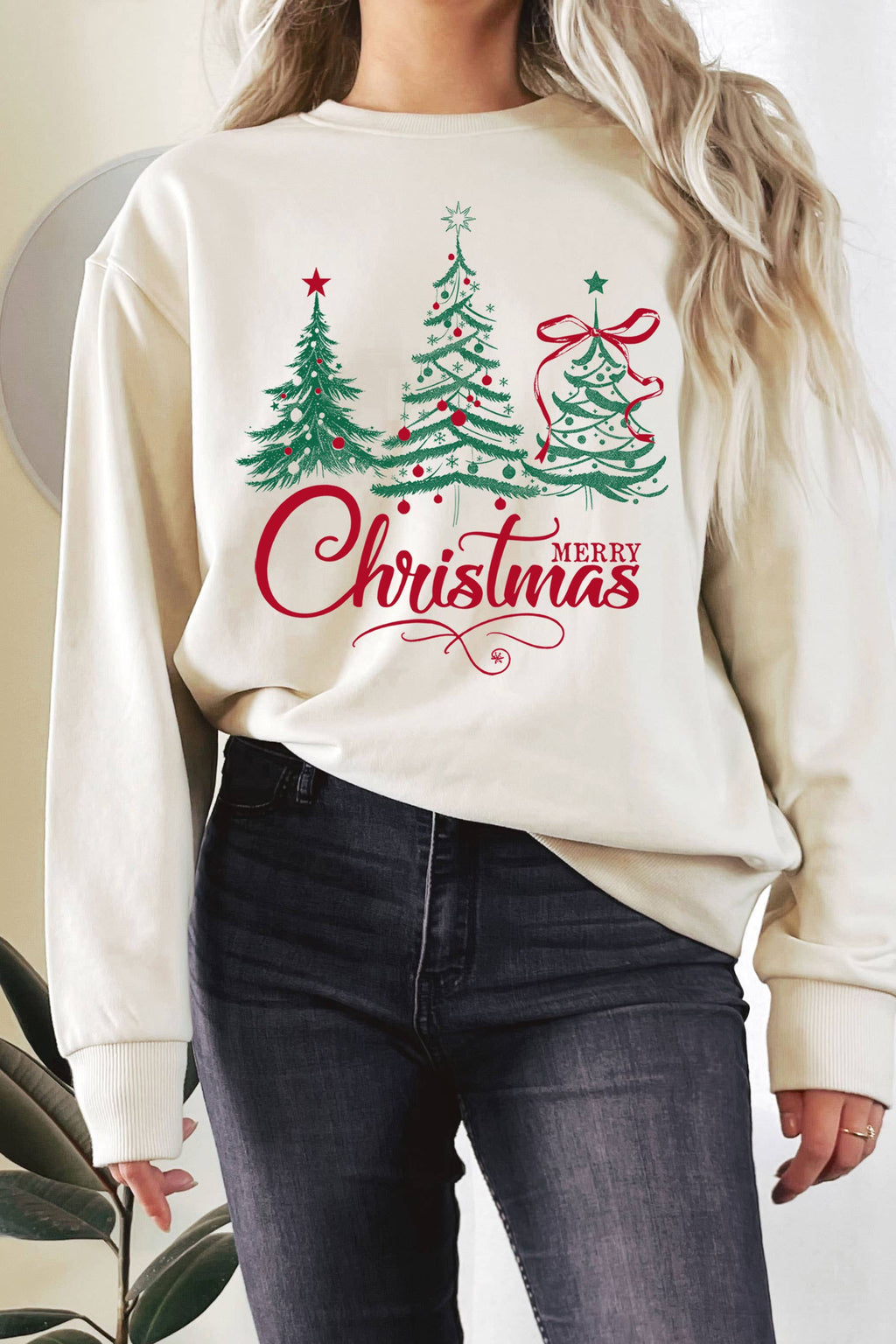 Merry Christmas Tree Graphic Terry - Adult & Kids T-Shirts, Sweatshirts & Hoodies apparel design preview 1