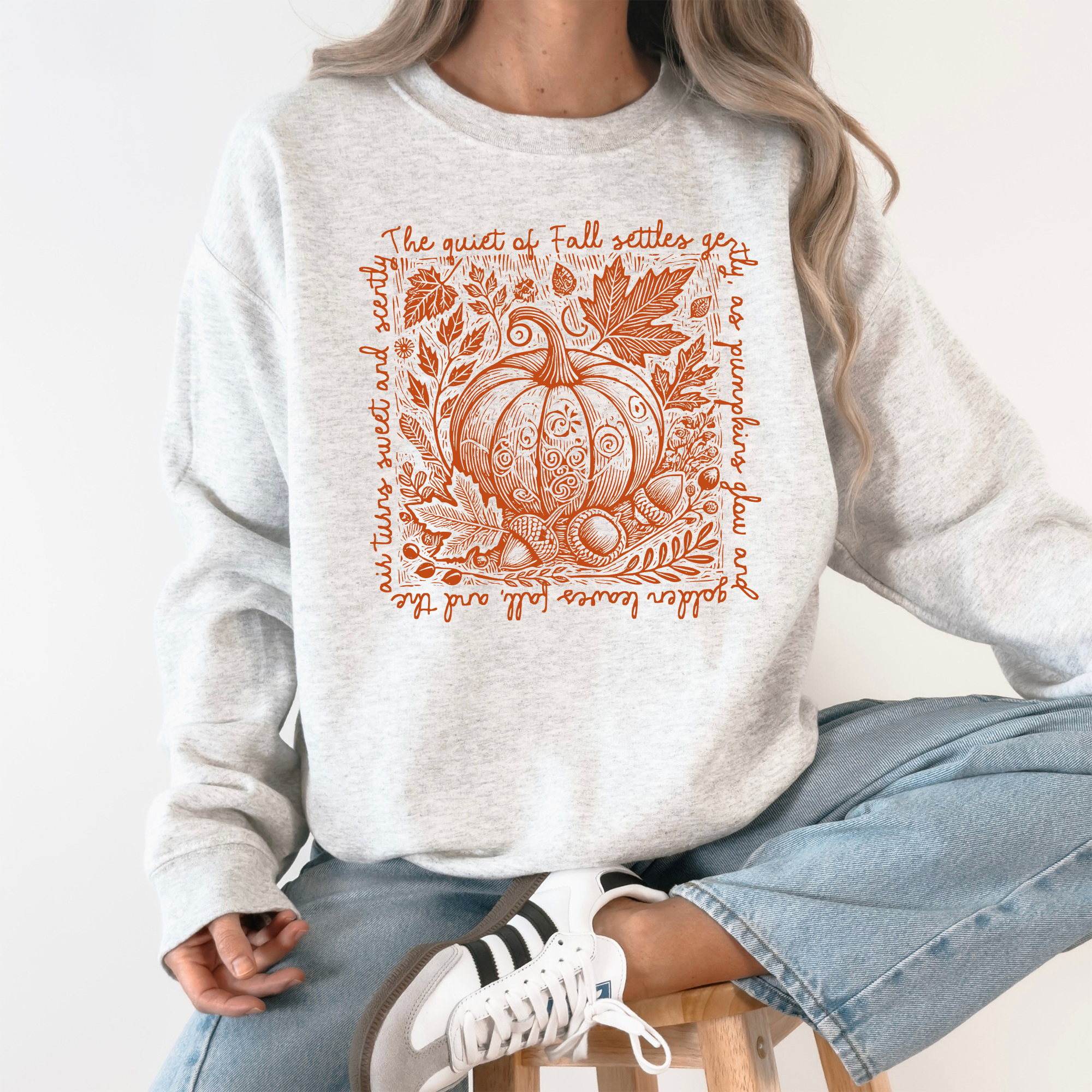 Fall Quote, Pumpkin, Autumn, Minimalist, Pretty - Adult & Kids T-Shirts, Sweatshirts & Hoodies apparel design preview 1
