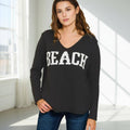 Beach V Neck Sweater w/ Side Slits SI-28848 - Adult & Kids T-Shirts, Sweatshirts & Hoodies apparel design preview 1
