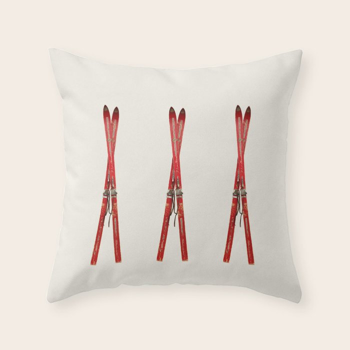 Vintage Skis Throw Pillow Gallery Image 6 - Adult & Kids T-Shirts, Sweatshirts & Hoodies apparel design preview 1