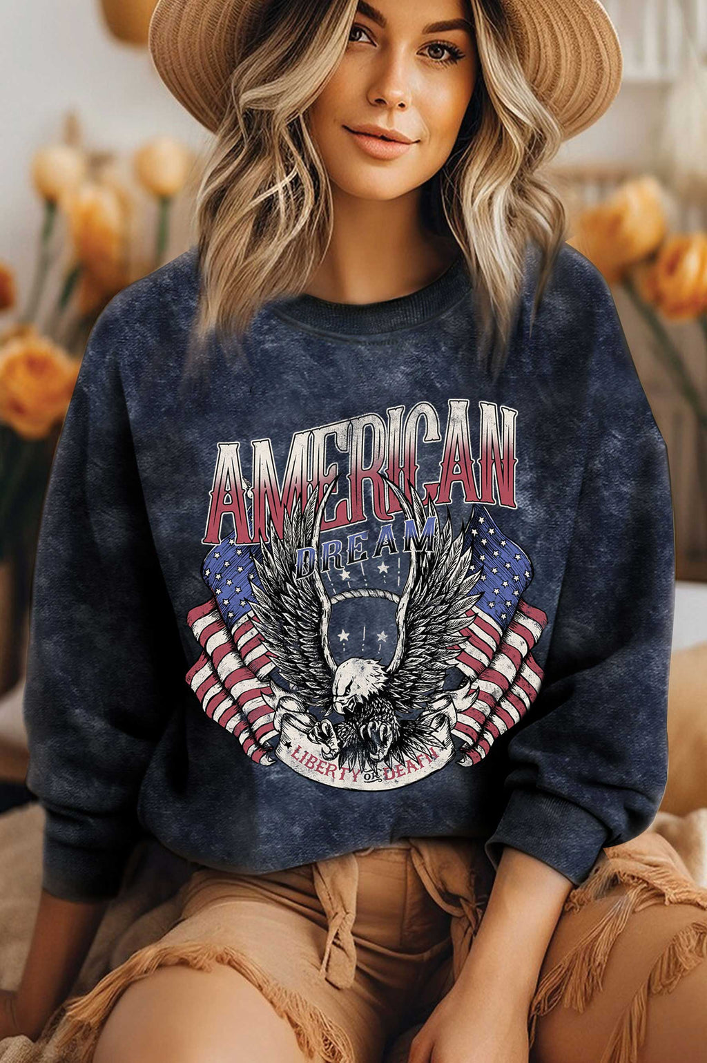 American Dream Flag Eagle Mineral Graphic Brushed - Adult & Kids T-Shirts, Sweatshirts & Hoodies apparel design preview 1