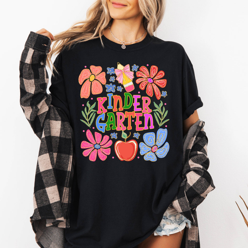 Kindergarten, Boho, Teacher, Back To School, Floral - Adult & Kids T-Shirts, Sweatshirts & Hoodies apparel design preview 1