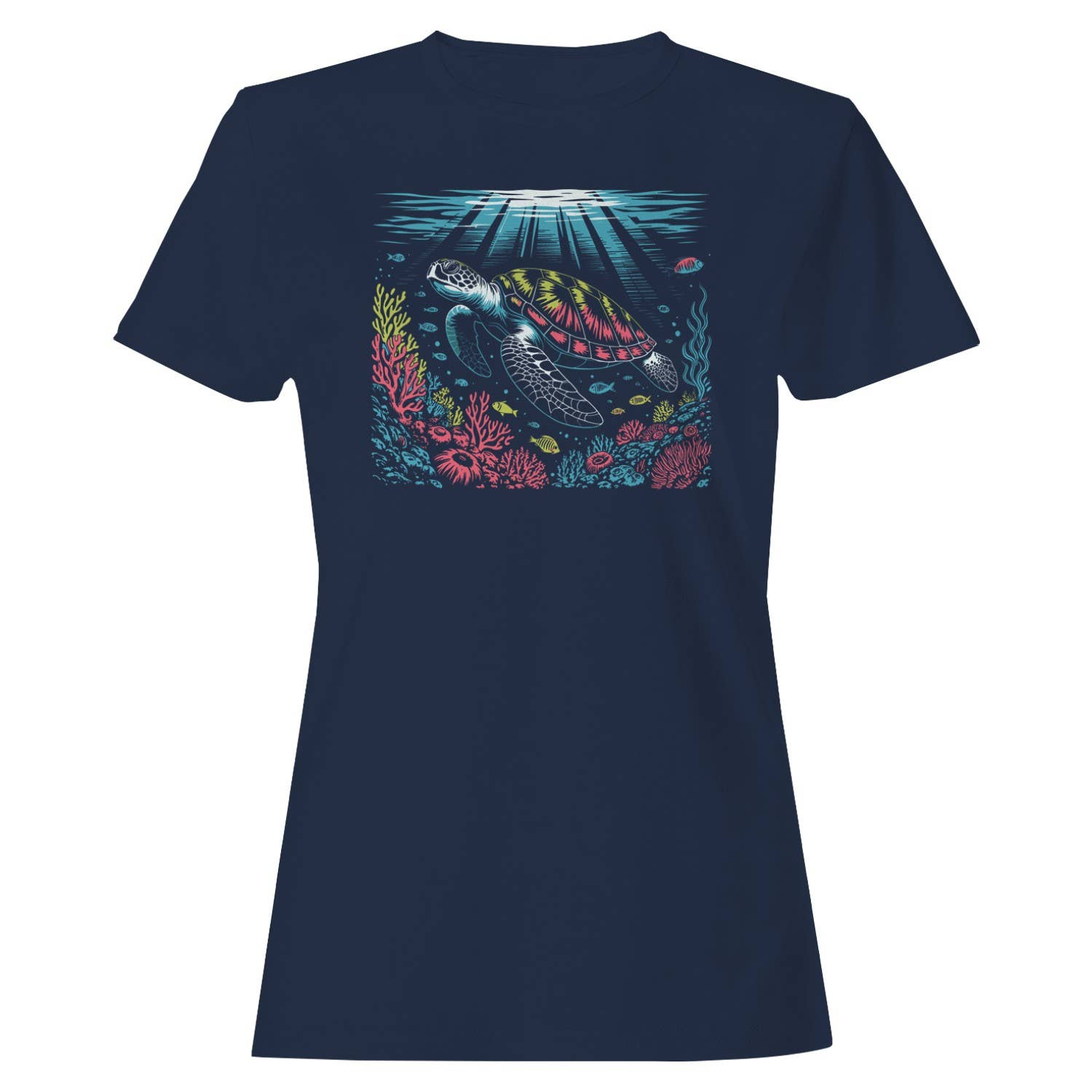 Sea Turtle Vibrant Coral Women's - Adult & Kids T-Shirts, Sweatshirts & Hoodies apparel design preview 1