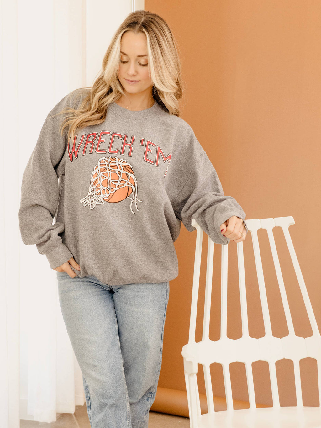 Wreck Em Texas Tech Basketball Fling Thrifted - Adult & Kids T-Shirts, Sweatshirts & Hoodies apparel design preview 1