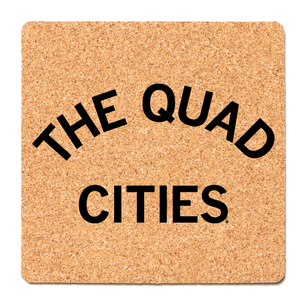 Quad Cities Curved Logo Cork Coaster - Adult & Kids T-Shirts, Sweatshirts & Hoodies apparel design preview 1