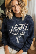 Howdy Cow Skull Mineral Graphic Brushed - Adult & Kids T-Shirts, Sweatshirts & Hoodies apparel design preview 1