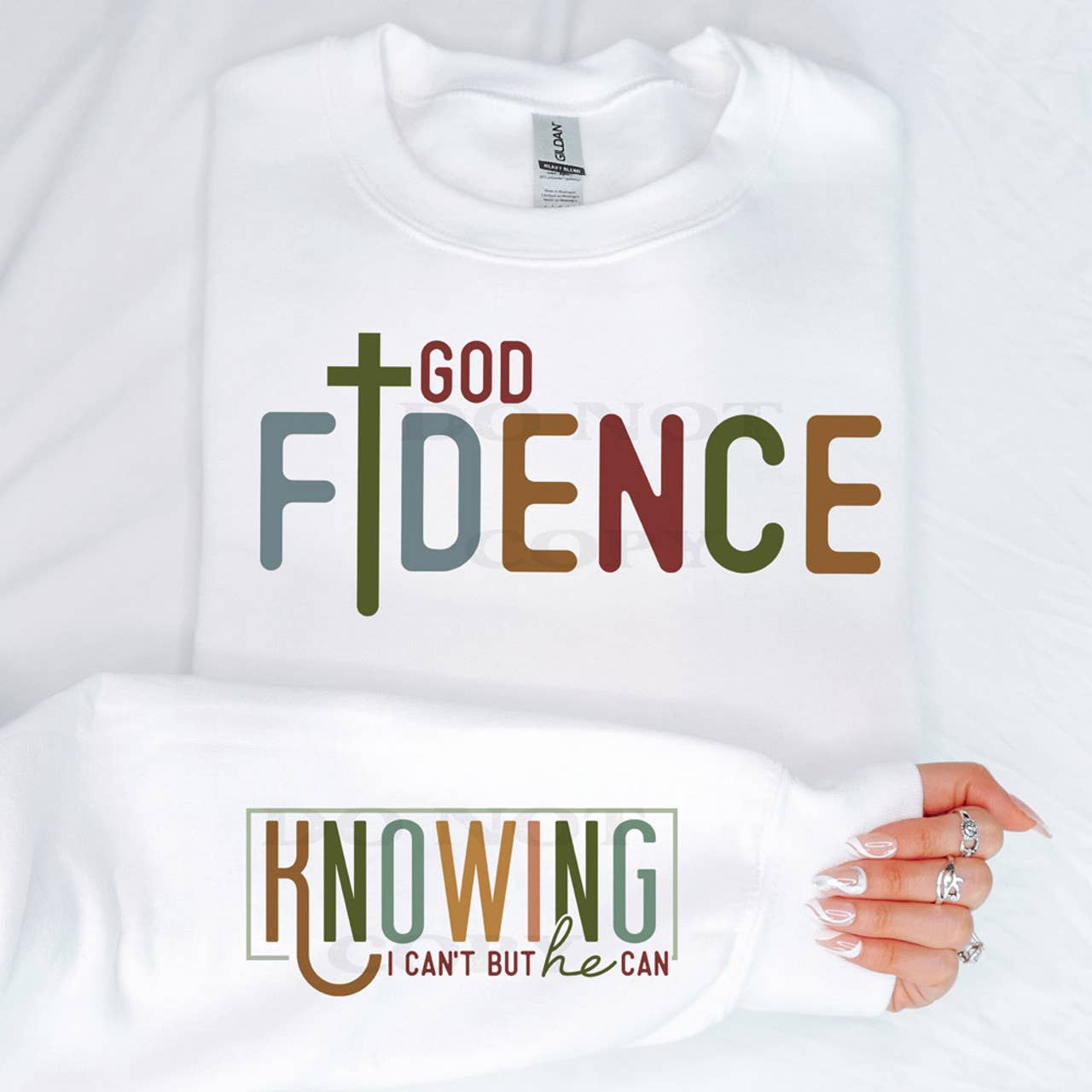 Godfidence Sleeve Crewneck - Adult & Kids T-Shirts, Sweatshirts & Hoodies apparel design preview 1