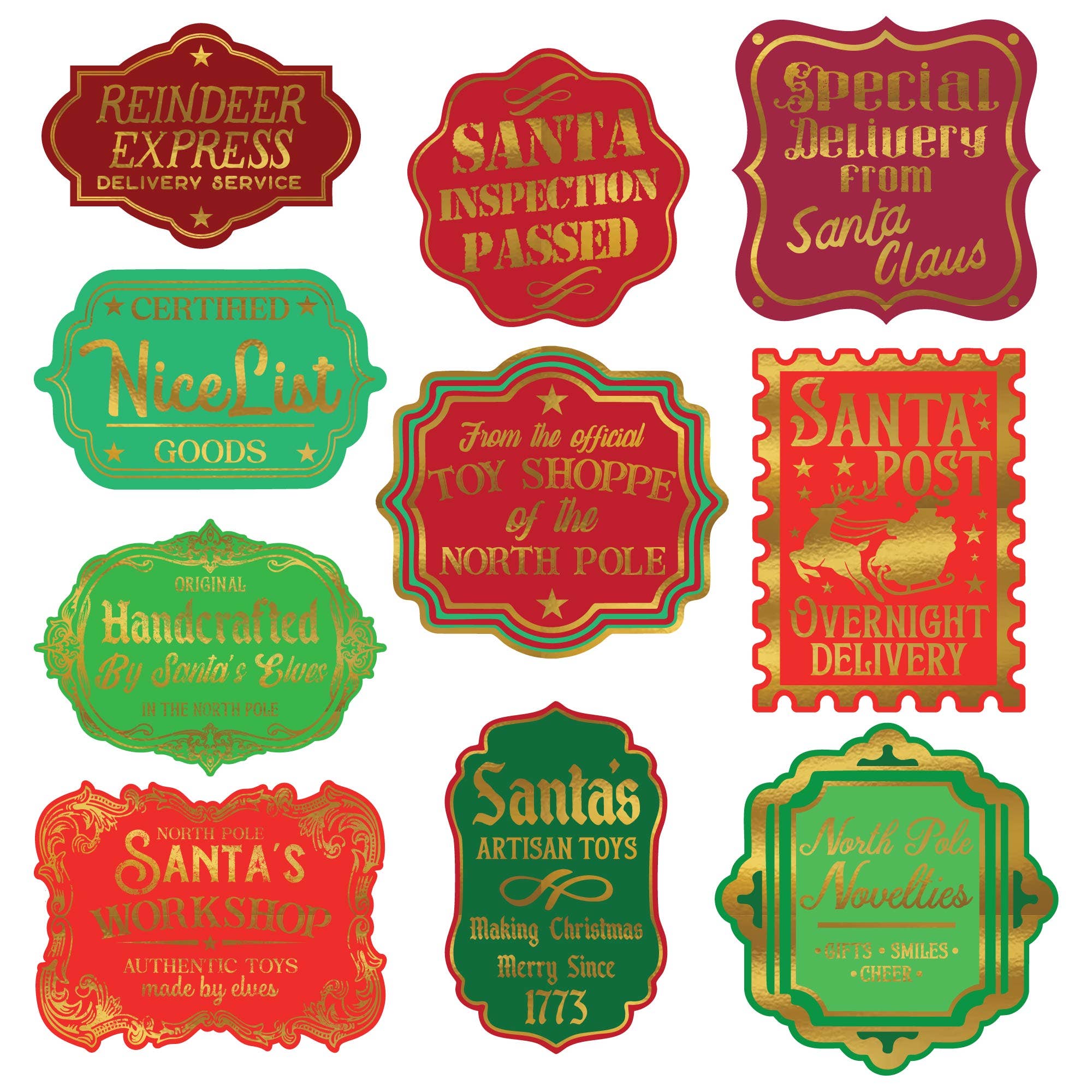Christmas Label Stickers - Adult & Kids T-Shirts, Sweatshirts & Hoodies apparel design preview 1