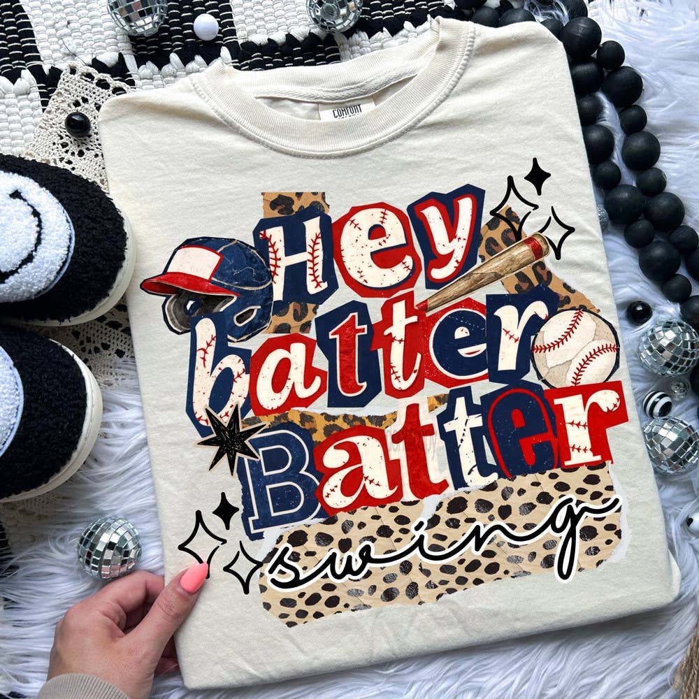 Retro Hey Batter Swing - Adult & Kids T-Shirts, Sweatshirts & Hoodies apparel design preview 1