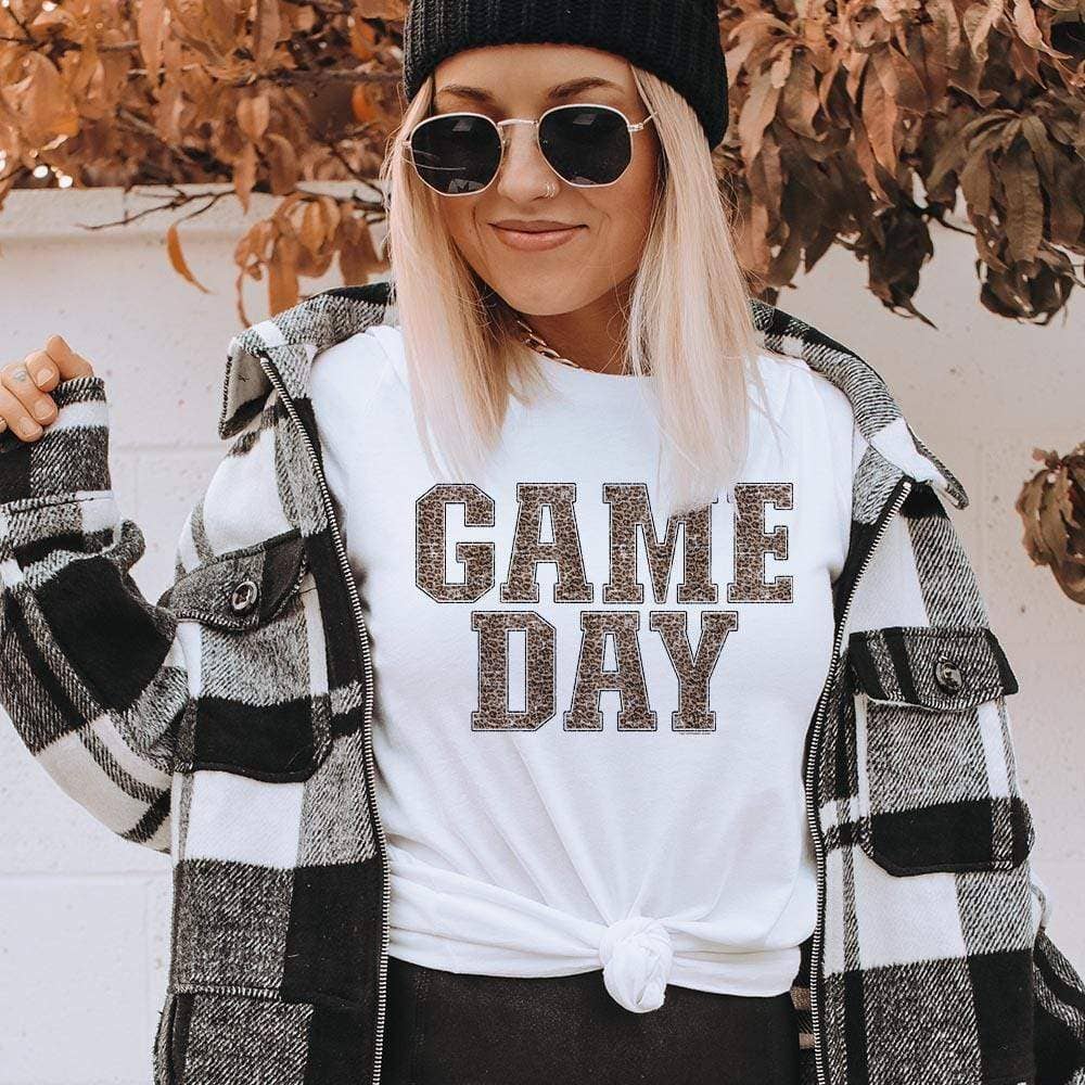 Gameday Leopard Print White - Adult & Kids T-Shirts, Sweatshirts & Hoodies apparel design preview 1